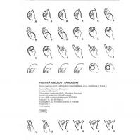 Prstová abeceda - samolepky (metodický materiál - sluchové postižení)  8 listů