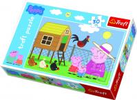 Prasátko Peppa - Návštěva kurníku: Puzzle 30 dílků