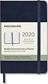 Moleskine: Horizontální týdenní diář 2020 tvrdý modrý S