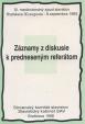 Záznamy z diskusie k predneseným referátom