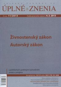 UZZ 11/2013 Živnostenský zákon, Autorský zákon