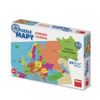 Puzzle mapy Evropa: puzzle 69 dílků