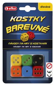 Kostky BAREVNÉ - hrací kostky dřevěné