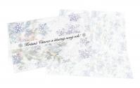 Přání -A- - Vánoční bílé se stříbrnými vločkami /8,5x15cm