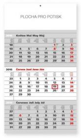 Standard šedý 3měsíční - nástěnný kalendář 2016