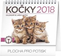 Kalendář stolní 2018 - Kočky – se jmény koček, 16,5 x 13 cm