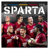 Kalendář poznámkový 2019 - AC Sparta Praha, 30 x 30 cm
