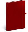 Notes - Vivella Classic červený/červený, linkovaný, 15 x 21 cm