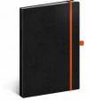 Notes - Vivella Classic černý/oranžový, tečkovaný, 15 x 21 cm