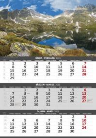 Kalendář nástěnný 2016 - Hory - 3 měsíční