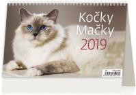 Kalendář stolní 2019 - Kočky/Mačky