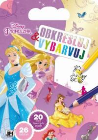 Princezny - Obkresluj a vybarvuj