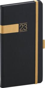 Kapesní diář Twill 2023, černozlatý