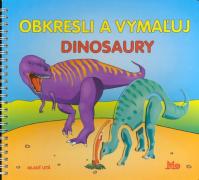 Obkresli a vymaľuj - dinosaury