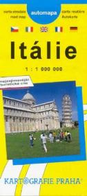 Itálie  automapa   1:1 000 000  Njeznámější turistické cíle